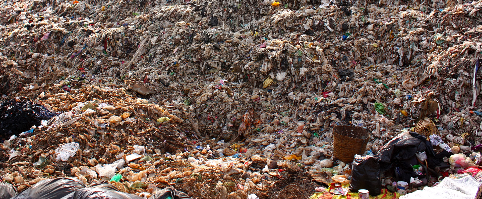 A trash heap at a municipal dump